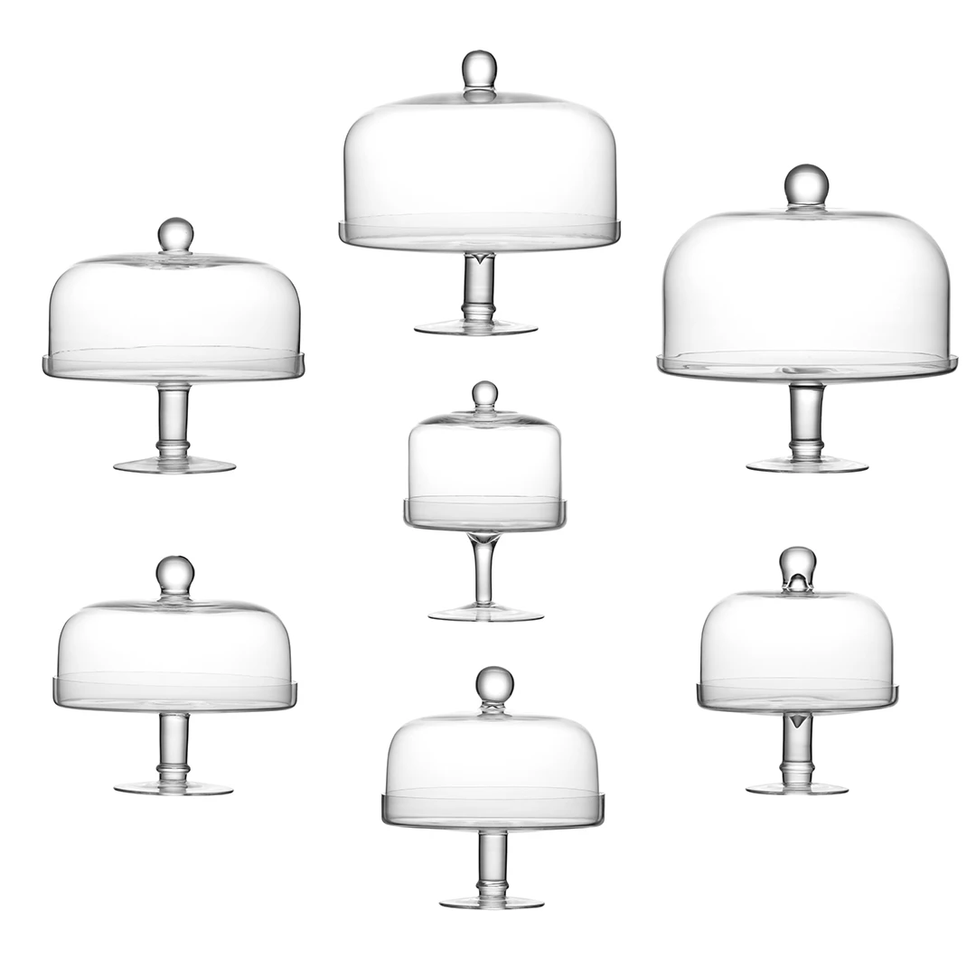 Clear lead-free crystal cake cover hand-blown transparent glass cake stand cake stand with crystal glass dome