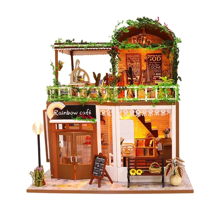 Wholesale Supplier Funny Unique Corn Hole Doll House Doll House Miniature Kids Garden For Teens With Music Box