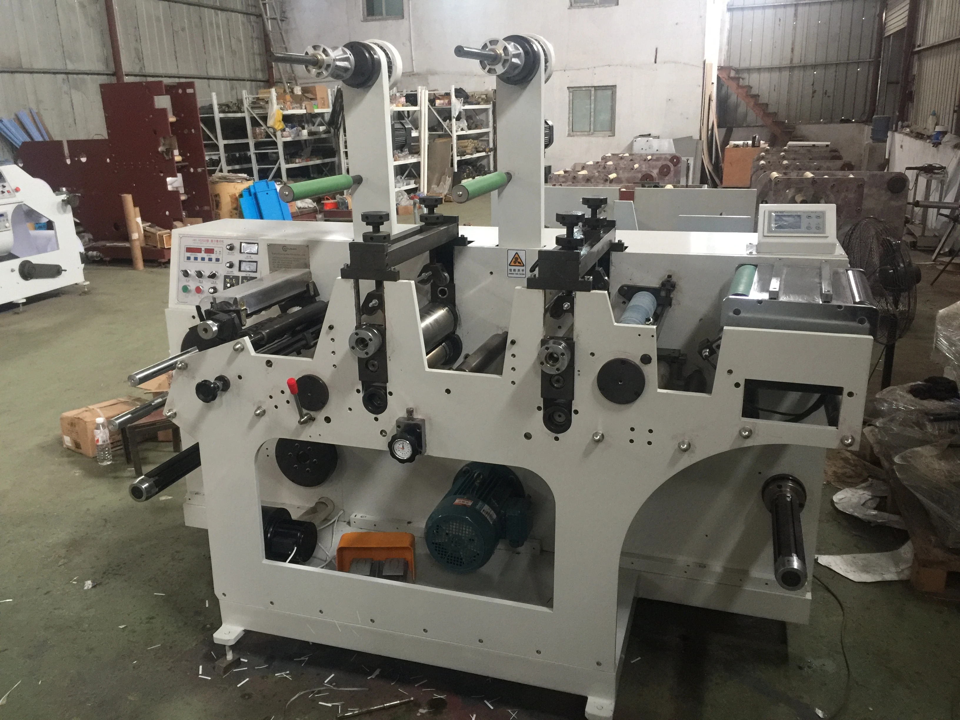 
HJ--520Y 2 rotary die cut station adhesive foam tape label die cutter with slitting function 