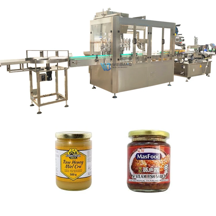 Automatic jar molasses packing machine auto honey bottling equipment filling packaging line