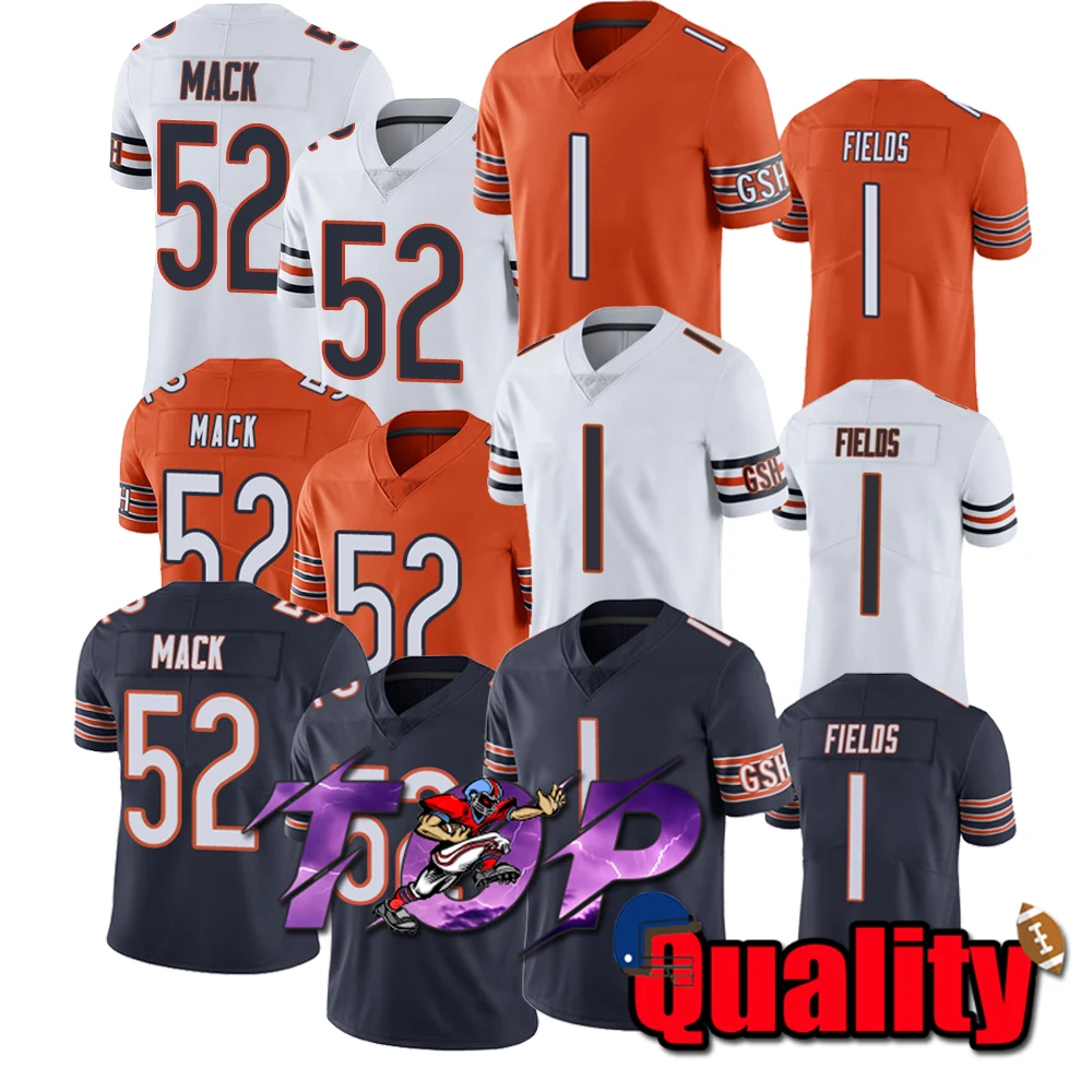 1 Justin Fields Football Jersey 34 Walter Payton Chicago 11 Darnell Mooney Bear 32 David Montgomery Andy Dalton Jerseys