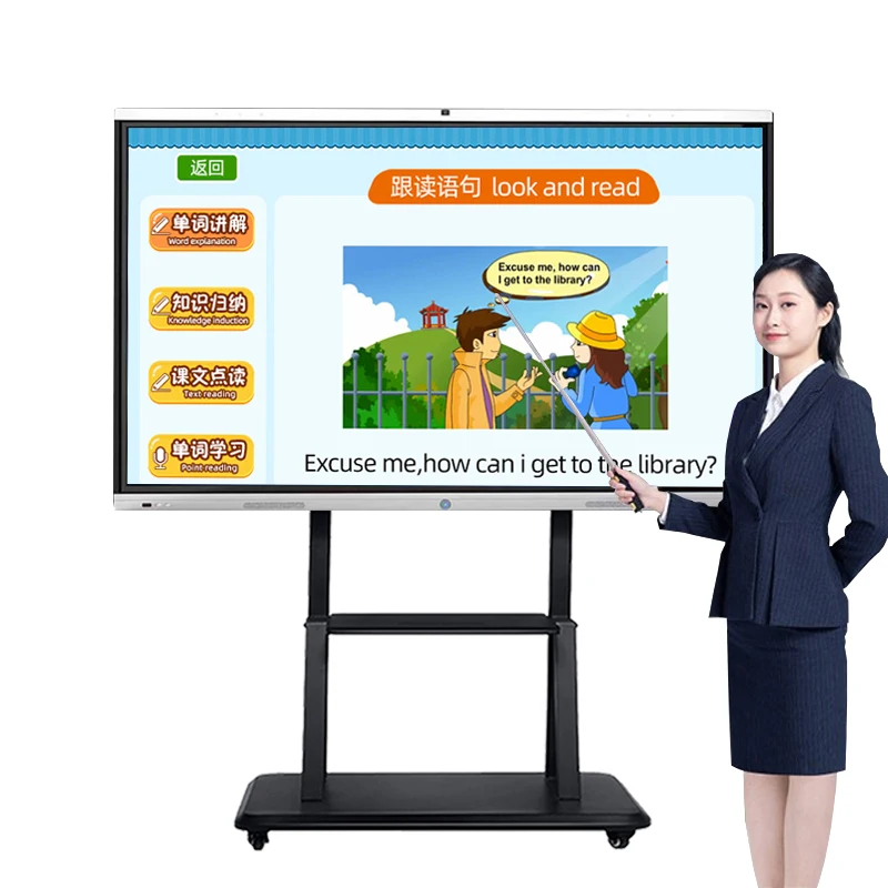 Wholesale 55 65 75 85 100 110 inch Dual System Digital Business Smart Board Education Interactive Whiteboard for Company Meeting