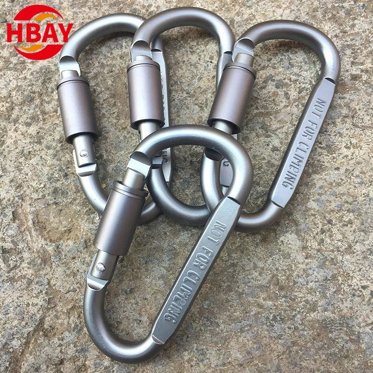 Aluminum Alloy Carabiner D Ring Keychain Large Keychains Hook Keyring metal snap hook