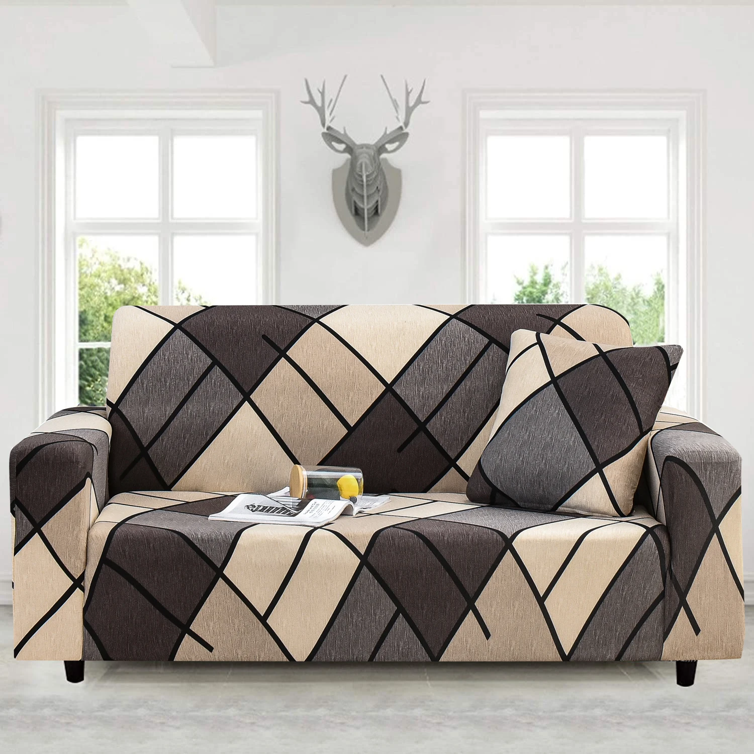 Easy Fit Printed Sofa Couch Cover High Stretch Furniture Protector Universal Sofa Slipcover stretch elastic sofa cover 3 seater