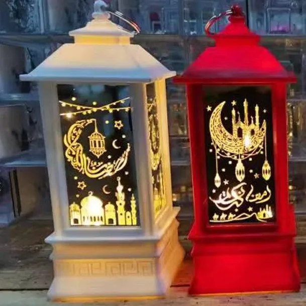 Battery  Powered  Led Crescent  Moon Lanterns Islamism Muslim Ramadan And Eid Table Stand Night Decorations Lights