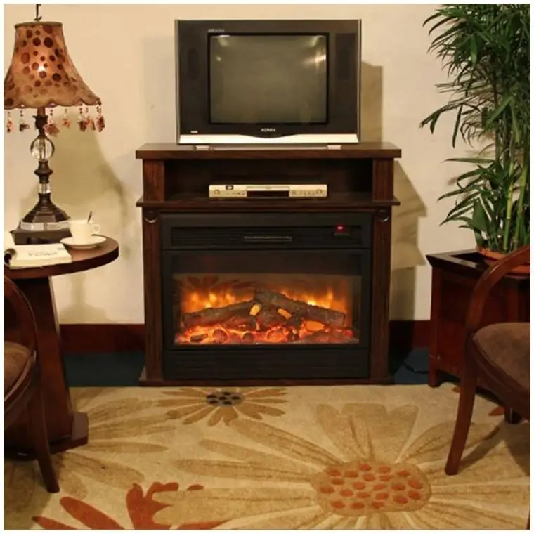 Fireplace Chimenea Tv Stand Portable Linear Decor Frame Hot Sale 70 Inch Table Decorative Clay Fireplace