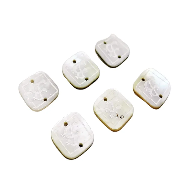Special Design Widely Used Shell Flatback Shirt Square 2 Hole Fashion Button