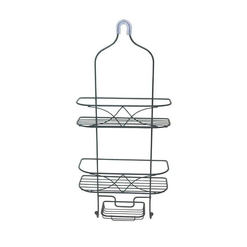 wholesale Rust proof 3 tier chromed metal Wire bathroom shelf hanging rack shower caddy storage rack with Soap Dish