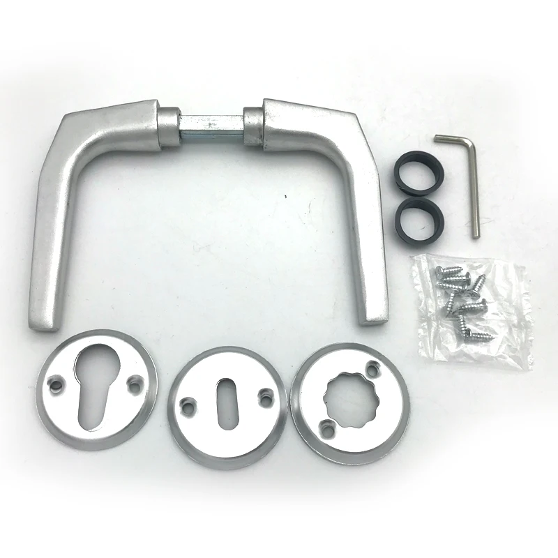 wenzhou security Israel aluminum door handle vintage silver Color Door Lever Handle aluminum fittings locks