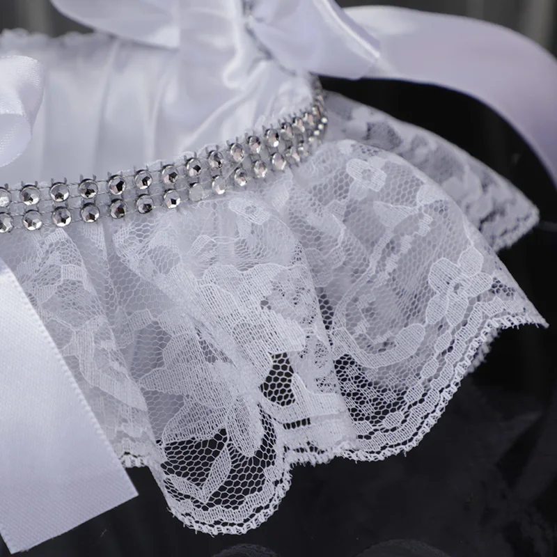 marriage wedding decorations Satin ribbon pearl Bowknot rhinestone lace female girls women bride bridal flower basket gift