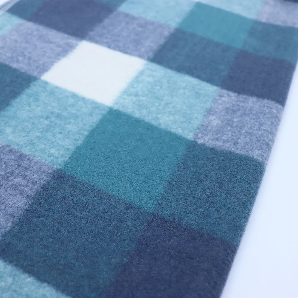 multicolor tweed fabric grid winter wind proof thick woven tweed woolen fabric for coats