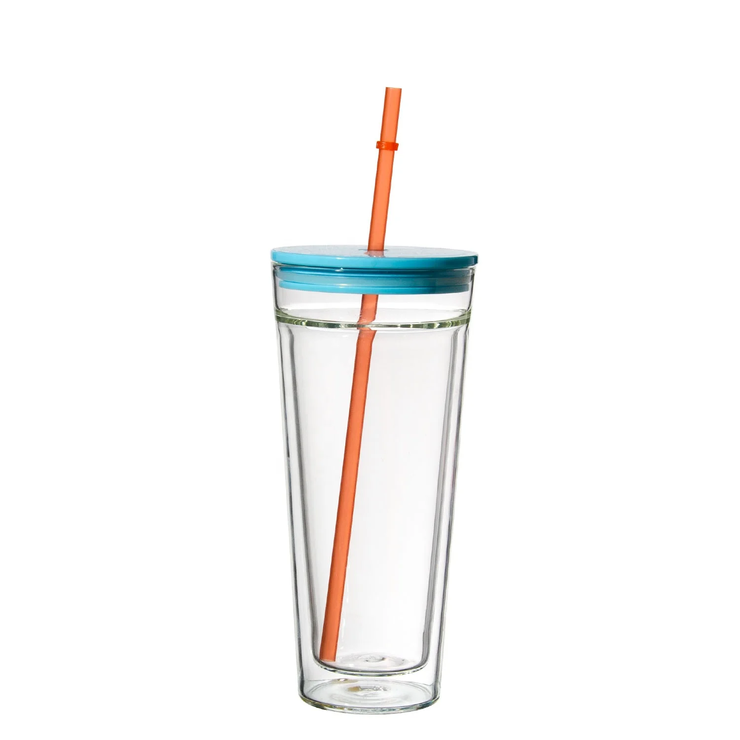 Лидер продаж Amazon, элегантная индивидуальная бутылка для воды, стеклянная бутылка с двойными стенками и крышкой и соломинкой