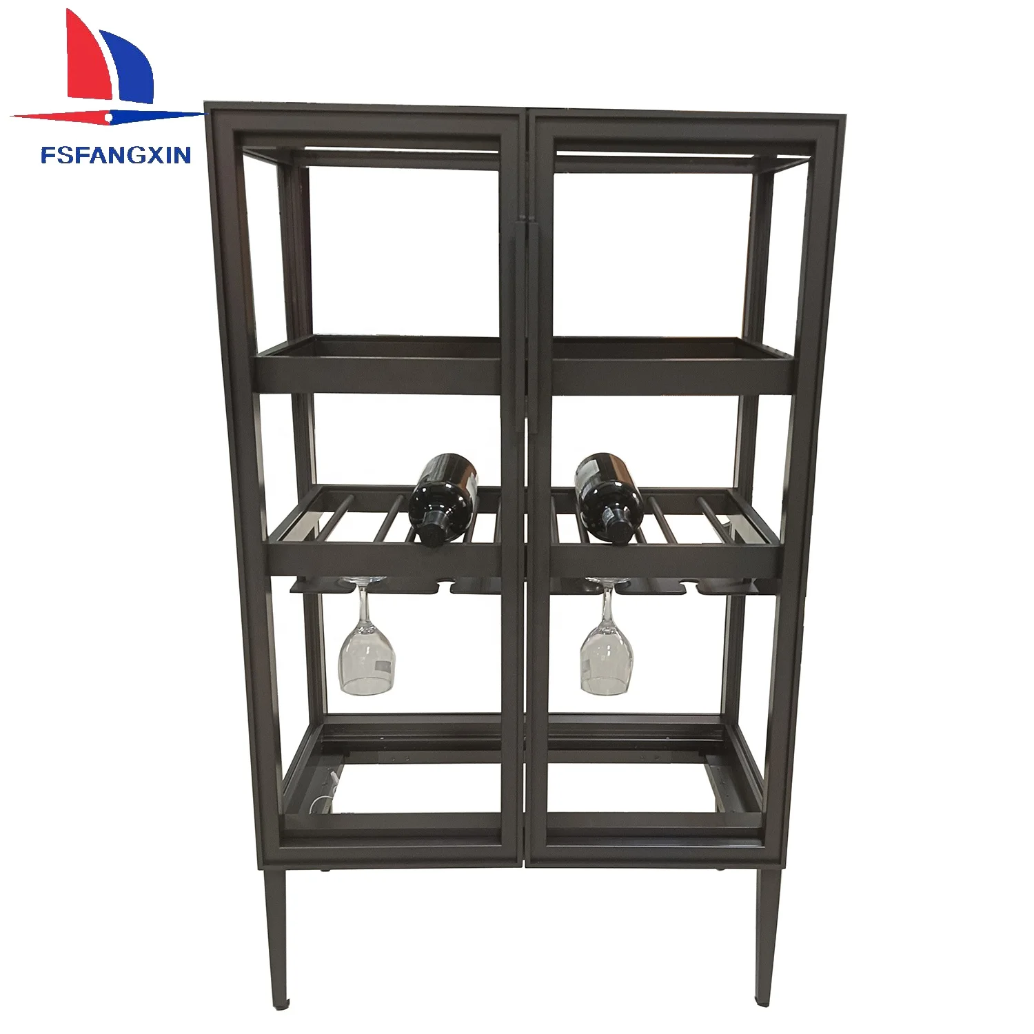 Factory Customized Extrusion Aluminum Profile Sliding Wardrobe Glass Door Glass Cabinet