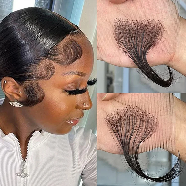 Real Human Hair Swiss HD Lace Baby Hair Stripes Soft Natural Baby Hair Edges for Black Women Reusable Invisible Lace Hairline