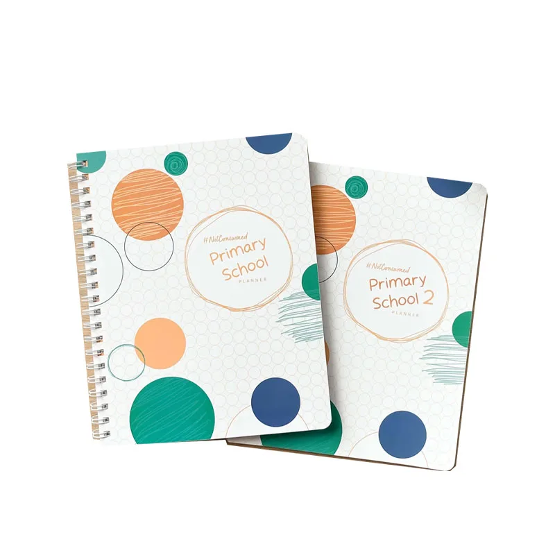 Free Sample Custom Fully Design Printable Twin Loop Wire Binding Hardback Organizer Diary Journal Planner Printing