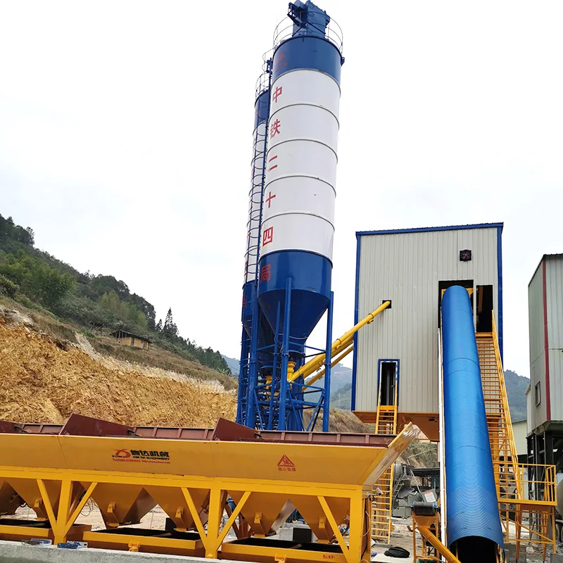 High Output HZS120 Ready Mix Concrete Mixing Plant 120m3/h Stationary Type of Concrete Batching Plant with Belt Conveyor