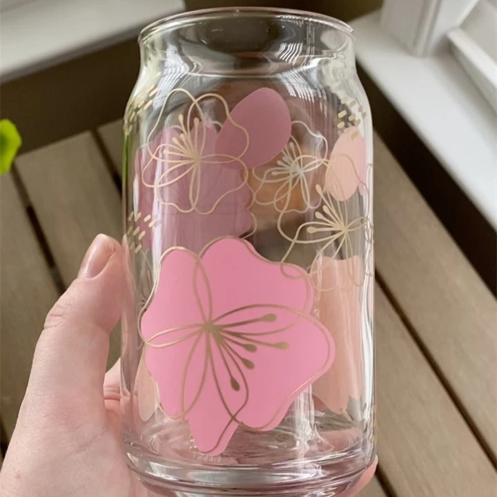 18oz 550ml Sublimation Blanks Drinking Beer Glass Cans Cola Wine Tumbler Mug with lid and straw