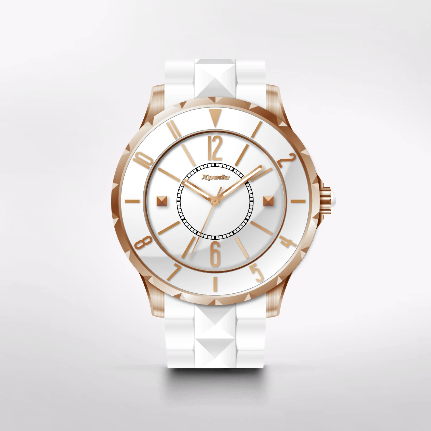 TIME BOX TC517B oem custom logo PVD glod plating 316L stainless steel with ceramic band enamel dial ronda quartz watch