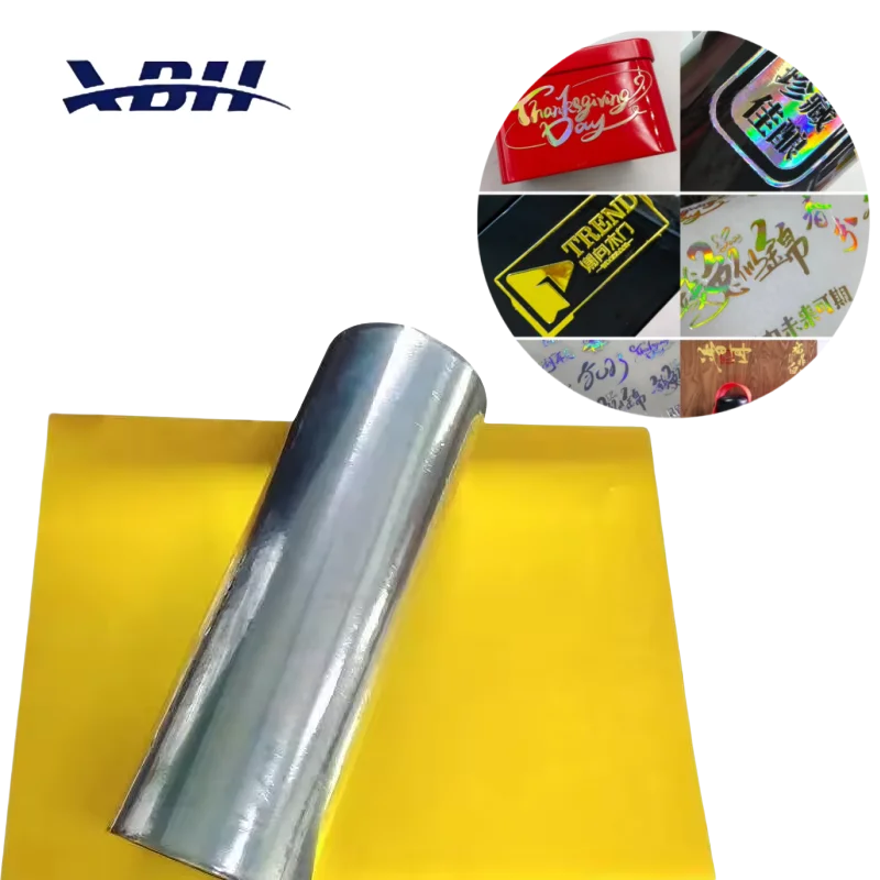 Popular New A B Crystal label for Uv DTF 30cm 60cm Golden Silver Hologram HTV transfer film