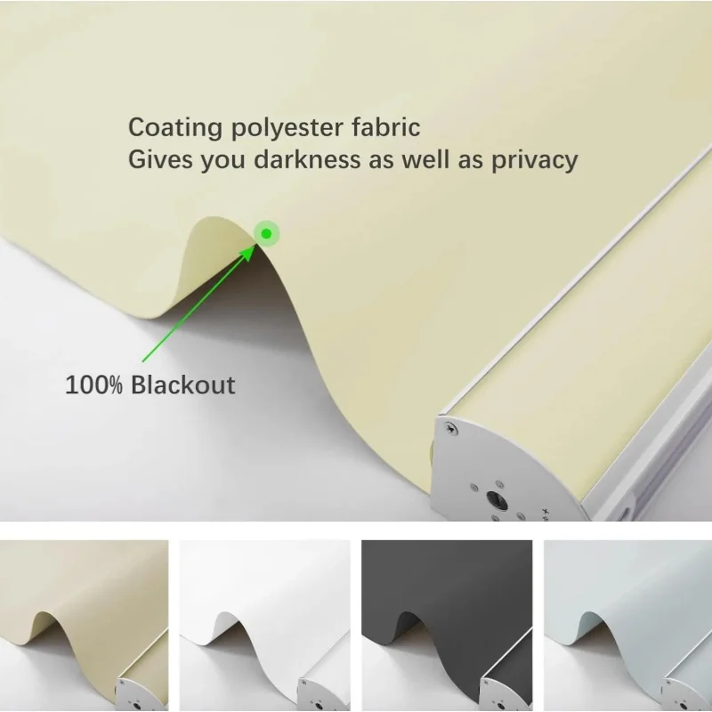 Customized cordless 100% polyester blackout waterproof sun motorized roller blinds for exterior