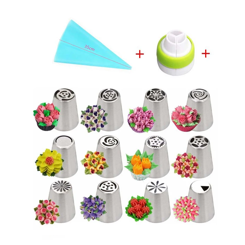 14 Pieces Amazon Baking Decorations Supplies Nozzles Piping Icing Tips Sprinkles Cake Decorating Tools Storage Container Set/
