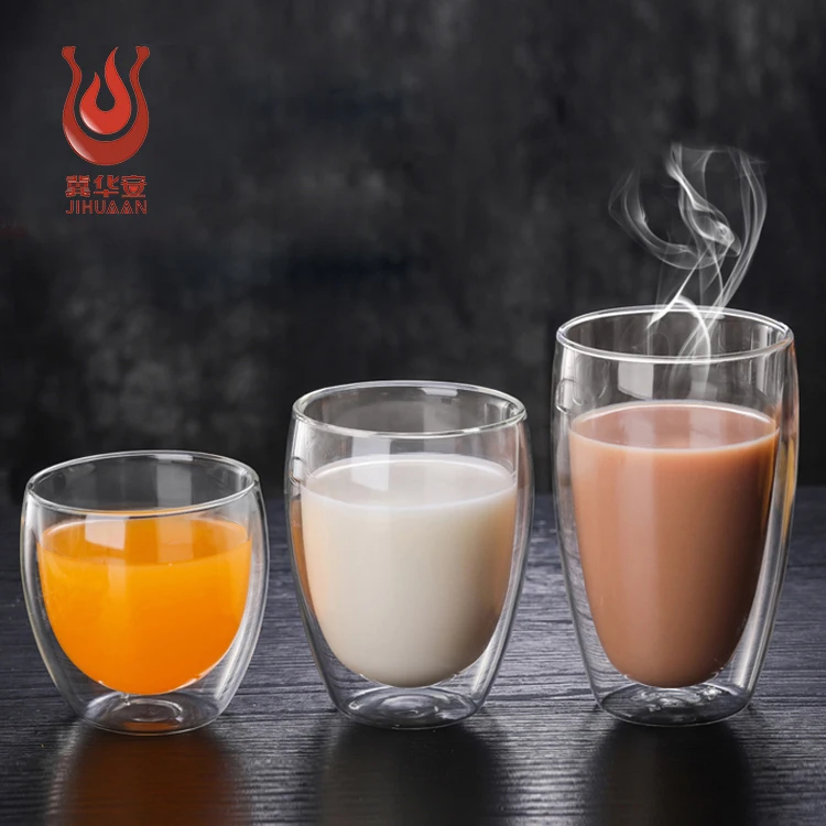 Китайская Фабрика Изолированная боросиликатная стеклянная кофейная чашка с двойными стенками на продажу