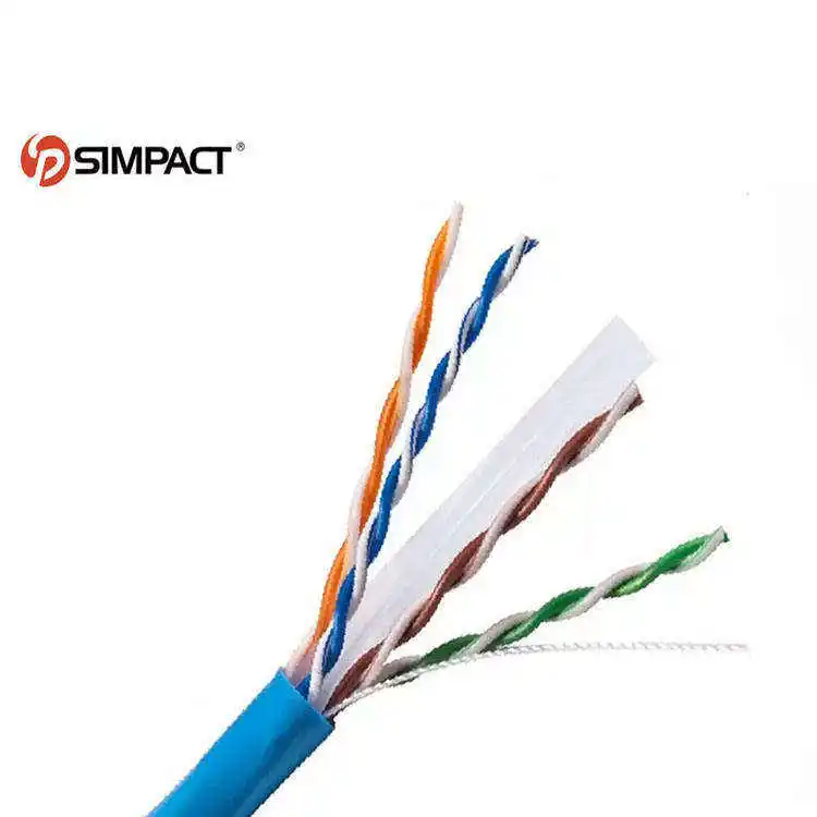 Simpact Factory Supply Pvc/Pe/Lszh/Cmp/Cmr Jacket Pure Copper 305M 23Awg Utp Cat 6 Cable Outdoor 1000Ft
