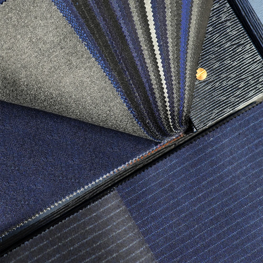 97%-Super Fine Organic Wool Worsted Merino Luxury Wool Italian Suit Fabric Suiting Fabric Sample Book