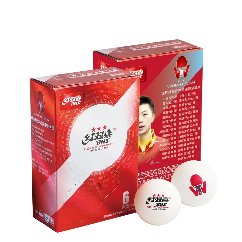 
latest 2019 DHS ITTF World Tour 3 star D40  professional competition plastic white table tennis ball  (62345763050)