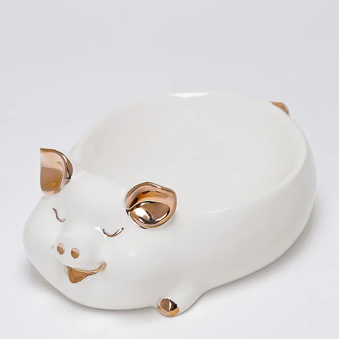 ceramic lovely pig design Trinket dish Geometric Ceramic Planters Decorative Bowls candy holder