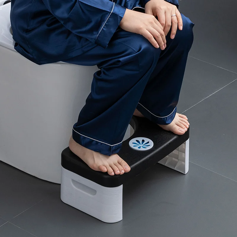 Factory Hot Sale Plastic Assembled Non-slip Toilet Stool With Air Freshener For Bathroom