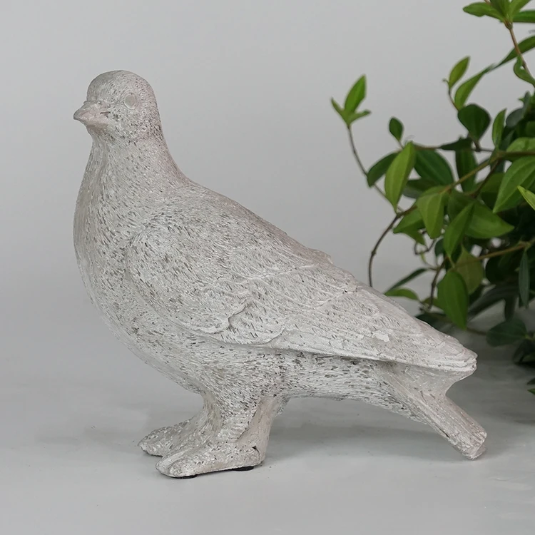 Creative hand carved concrete garden decoration cement animal pigeon statue small home decor figurines in stock