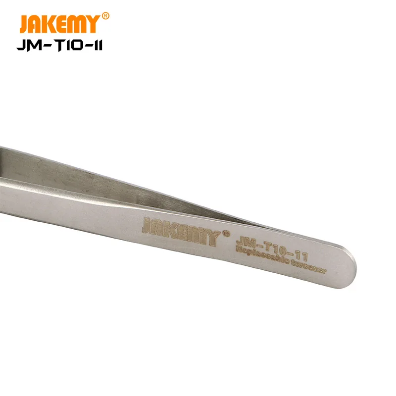 JAKEMY JM-T10-11 High Quality Phone accessories Tweezesr Replaceable Anti-static Stainless Steel Tweezers for Disassembling