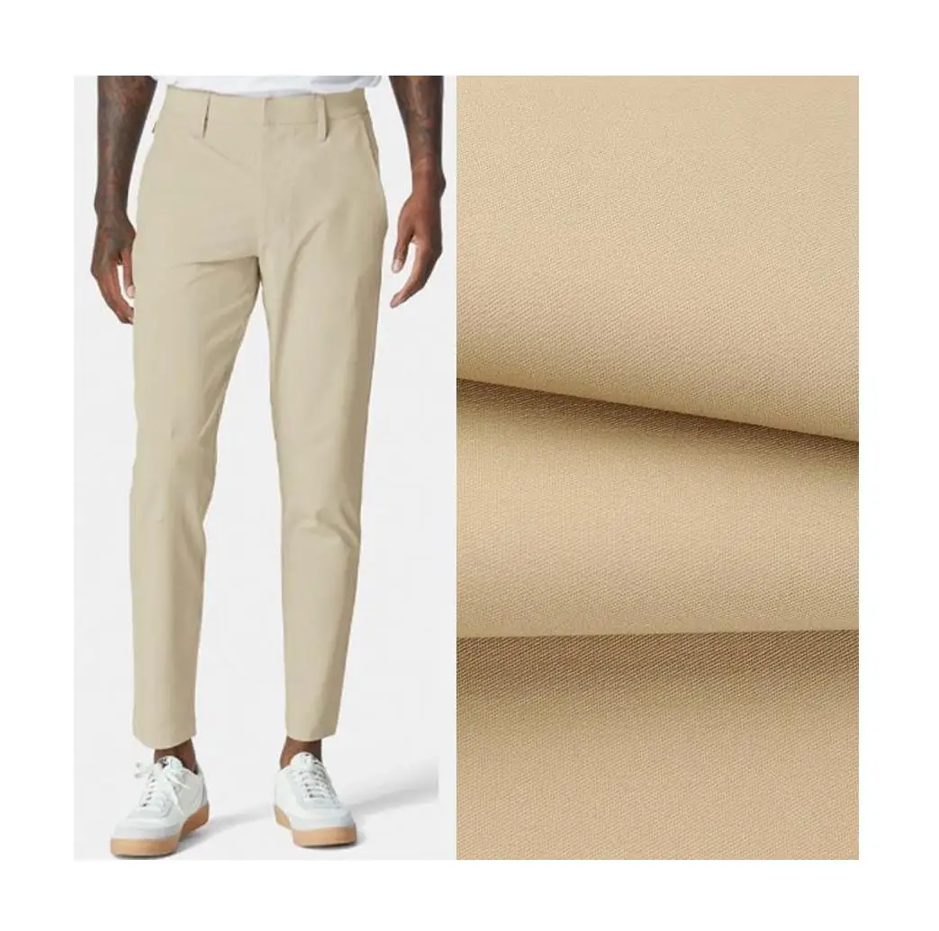 Pants 97% cotton 3% spandex plain dyed twill cotton fabric for stretch chino cotton twill fabric