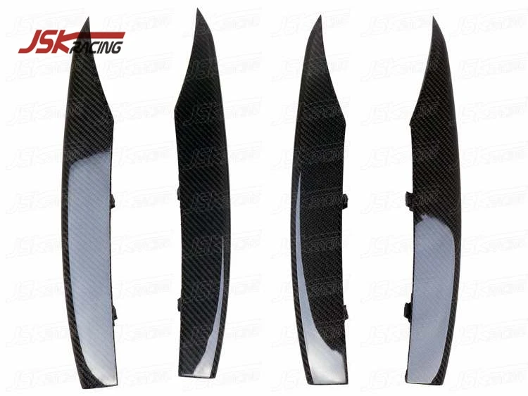 GT STYLE CARBON FIBER REAR BUMPER CANARDS FOR AUDI R8 V8 V10 2008-2015
