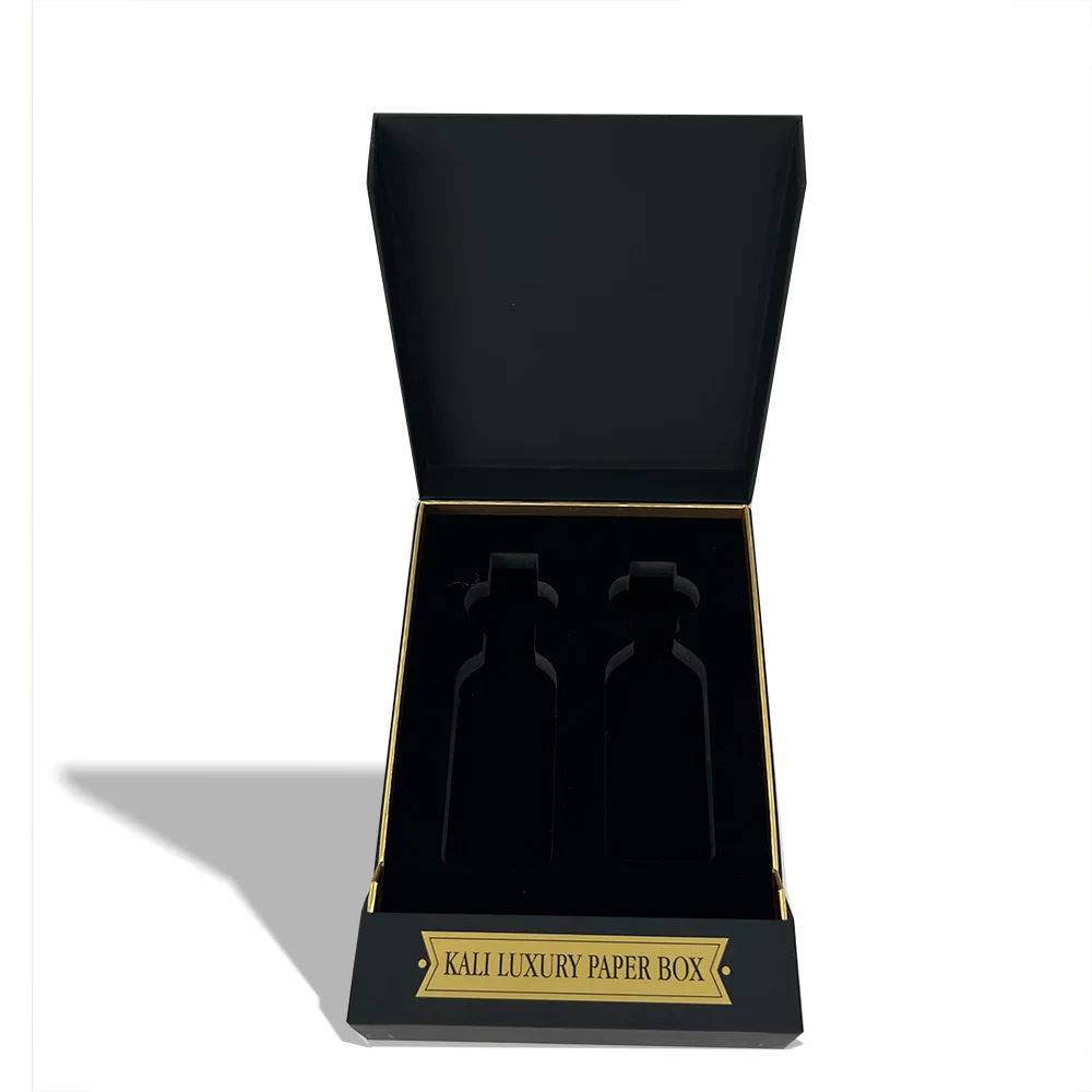 Custom Design  Wholesale Black Cosmetic Pump Spray Package Box Ramadan Arabic Vintage Perfume Box