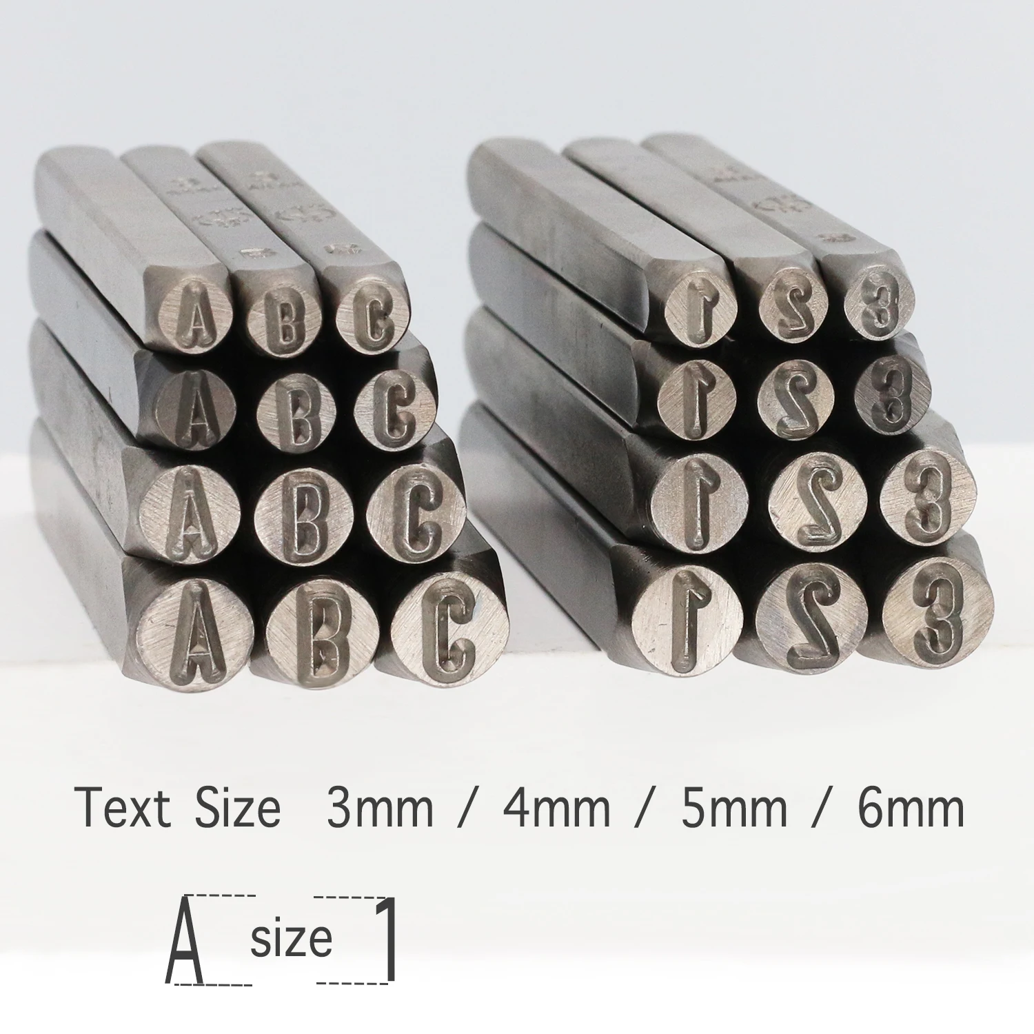4 size Upper Case Jewelry Stamping Tools kit Punch Set with Letters & Numbers Hand making Tool for Jewelry