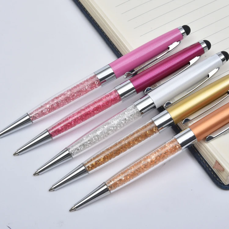 
2021 New High Quality Luxury Stylus Pen Crystal Pens with Custom Logo Stationery Supplier Wedding Guests Gift 