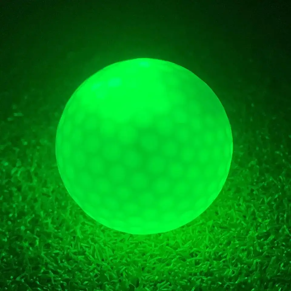 GAMEN OEM custom logo package flashing light up shiny night light activated no timer electronic led park 2pc golf ball
