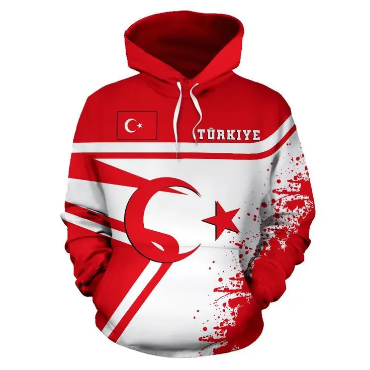 Turkey hoodies wholesale unisex Fashion Long Sleeve Pullover Hoodies Custom Mens Family couple Team Sublimation Print hoodies
