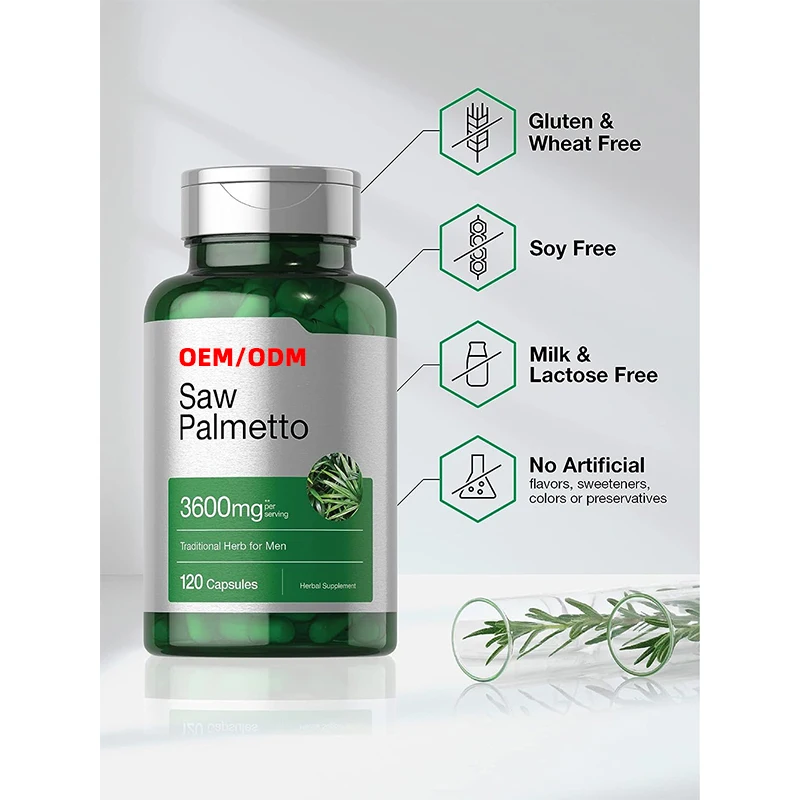 Saw Palmetto Extract 120 Capsules Non-GMO and Gluten Free Formula from Saw Palmetto Berries for Men