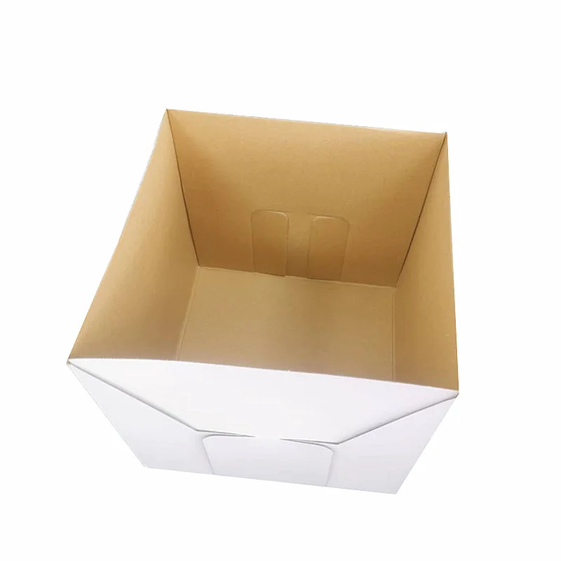 Most popular takeaway paper box plain white tall window cake box