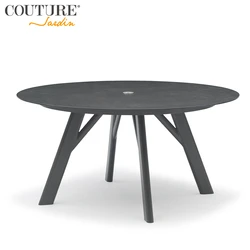 Современная уличная мебель для отеля, набор садовой мебели, круглый обеденный стол и 6 стульев, садовый стол