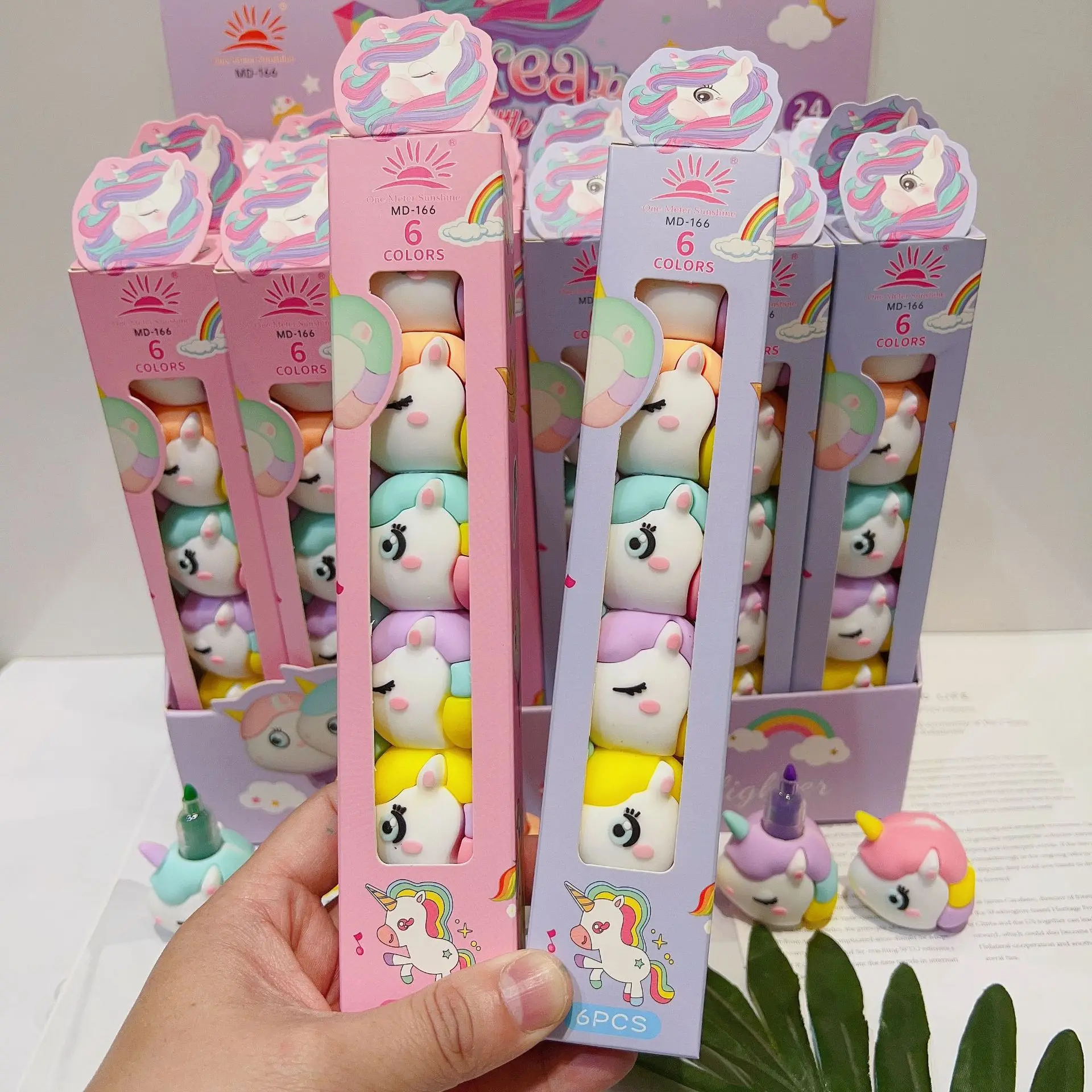 6pcs/pack Wholesale Kawaii Octopus Fluorescent Pens Custom Eco-friendly Silicone Material Highlight Pen For Kids