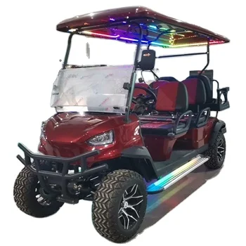Red 6 seater 48V 72V lithium battery Street Legal electric golf cart off road golf buggy club car