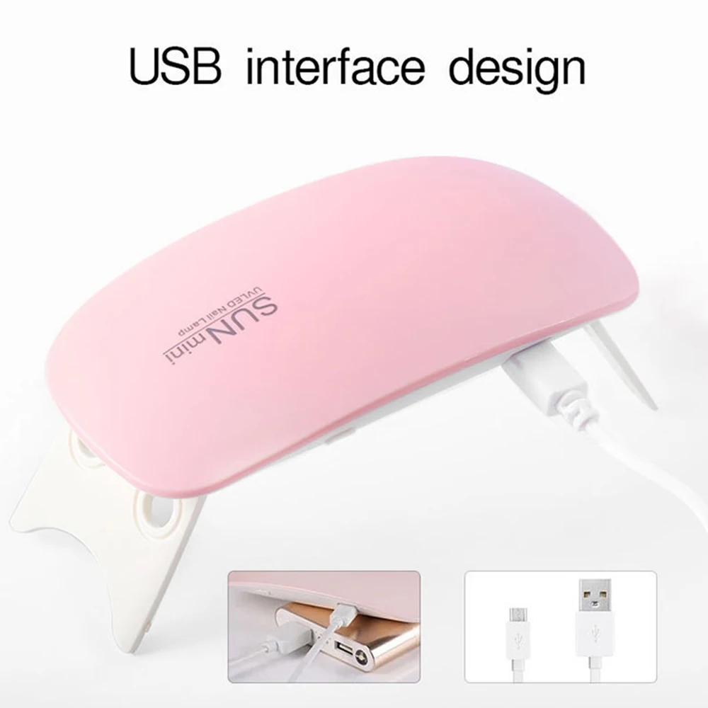 Nail Lamp 6w mini Nail dryer white pink uv LED lamp Portable usb interface Very convenient for home use