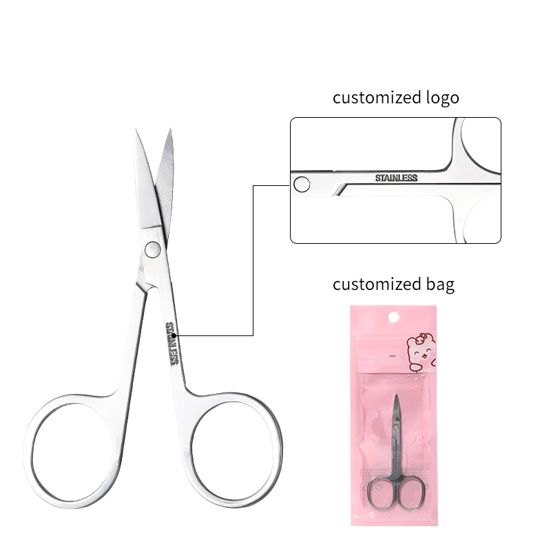 Wholesale Multi-Function Stainless Steel Straight Sharp Tip Beauty Scissors for Cuticle/Hair Removal Eyebrow Scissors