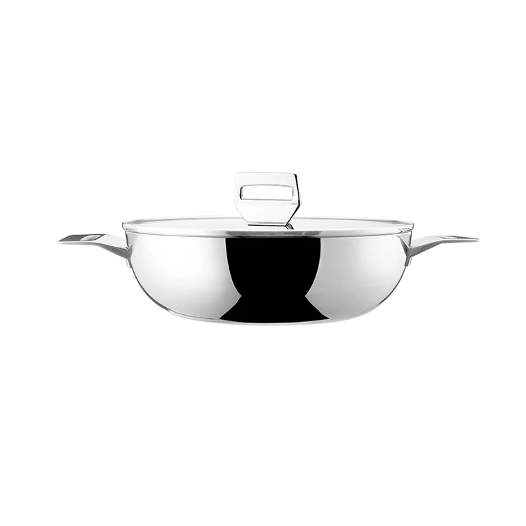 Manufacturer 3ply Non Stick Pots Cookware Set Cooking Customized Stainless Steel Hot Pot Wok