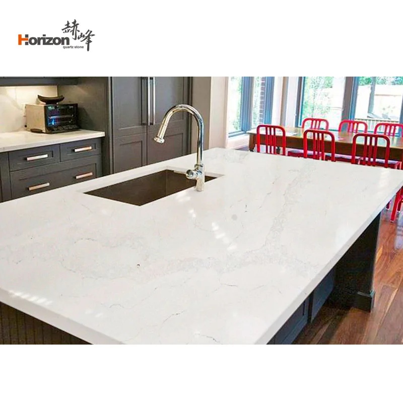 Calacatta White Marble Looks Engineered Stone Artificial Stones Calacatta Quartz Slabs for Kitchen Countertop