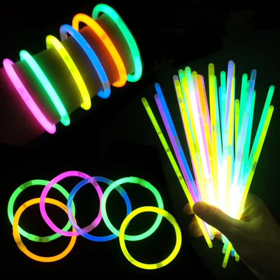 8 inch glow bracelet light up bracelet glow in the dark glow stick bracelet 100pack